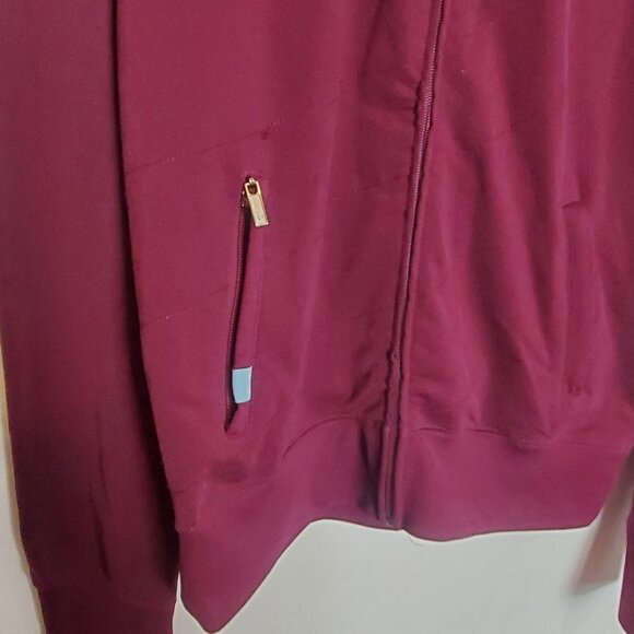 BURTON Large Full zip Track jacket‎ Burgundy Gold Logo Ski Snowboard Activewear - Picture 9 of 10